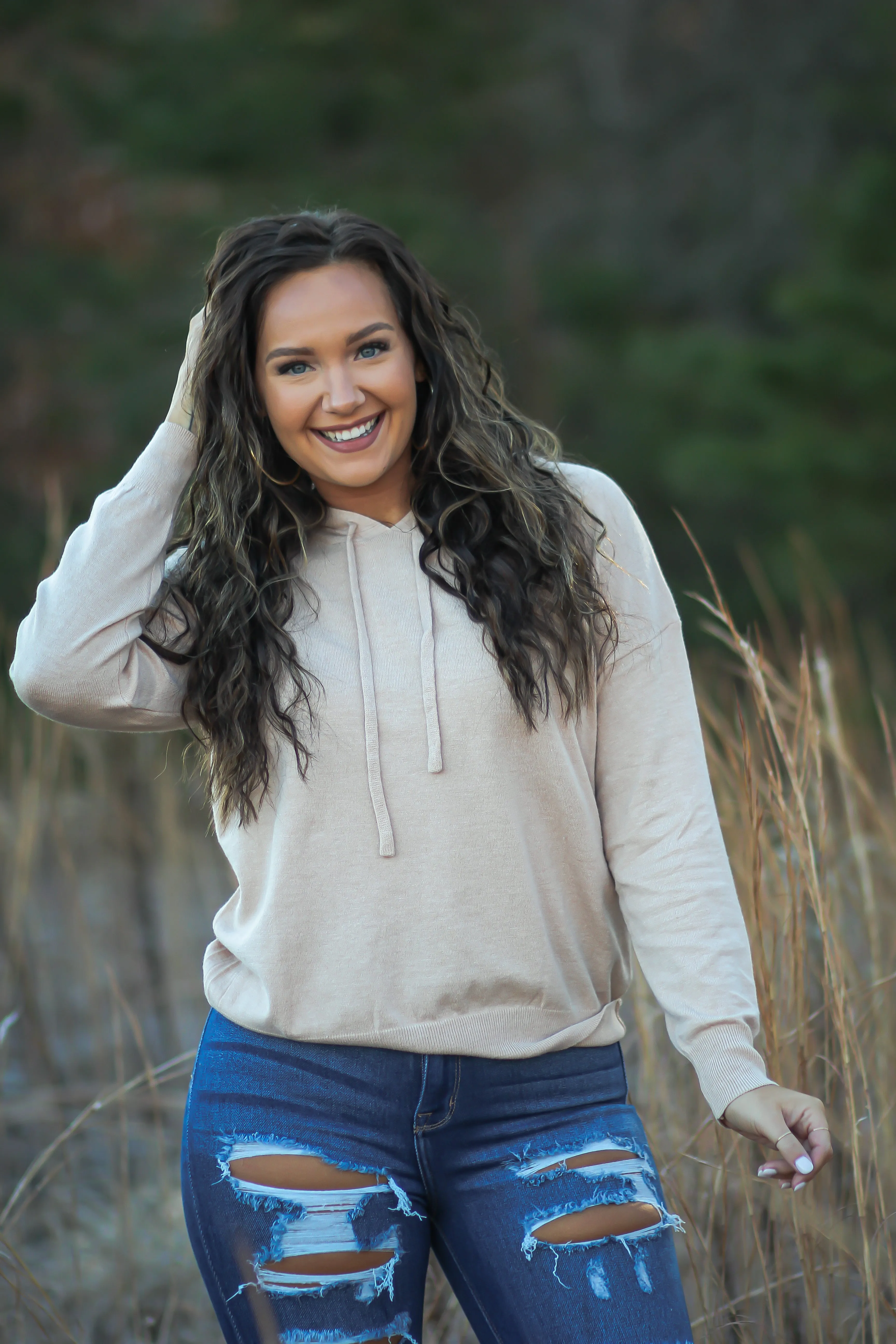 Oatmeal Cozy Hooded Sweater
