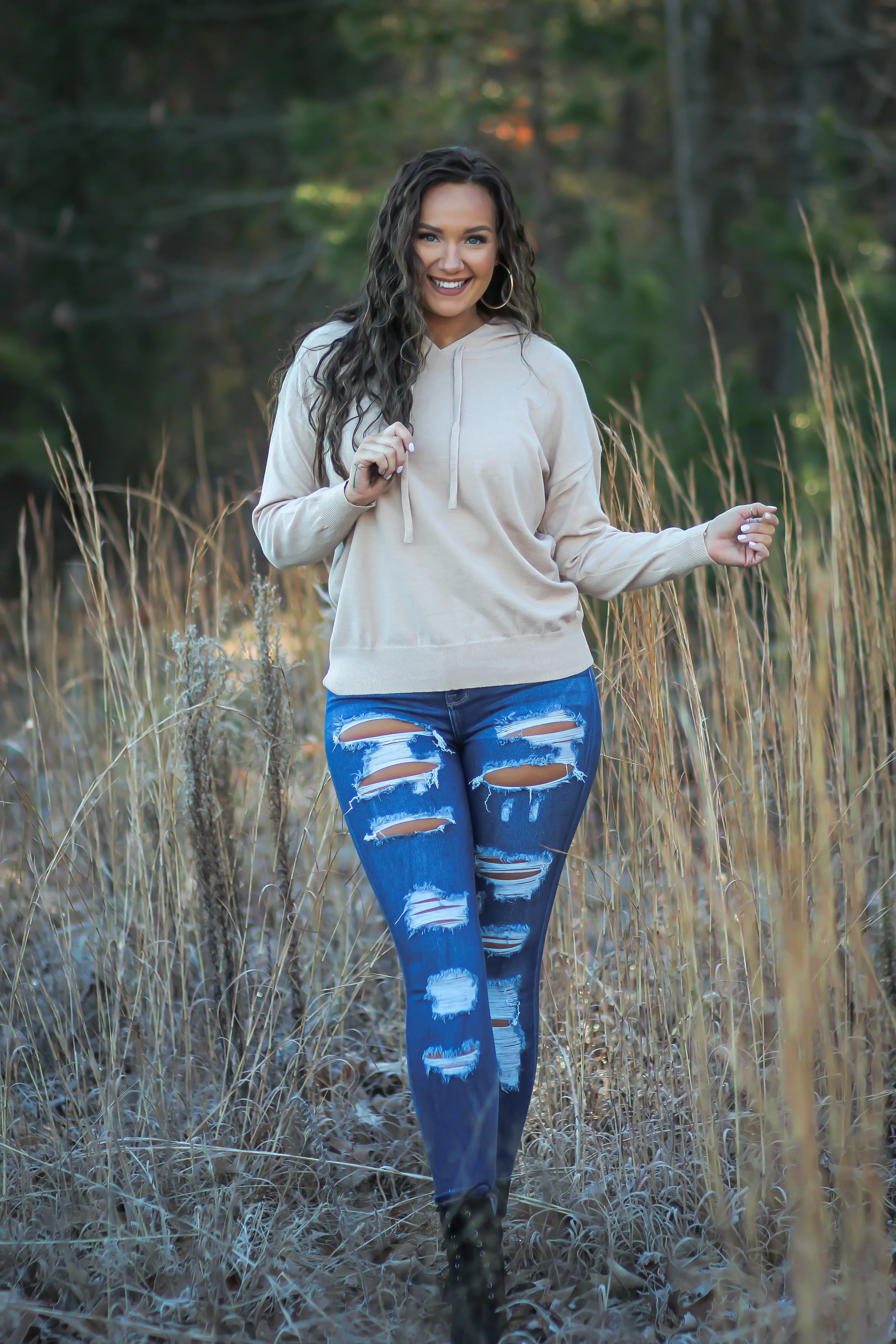 Oatmeal Cozy Hooded Sweater
