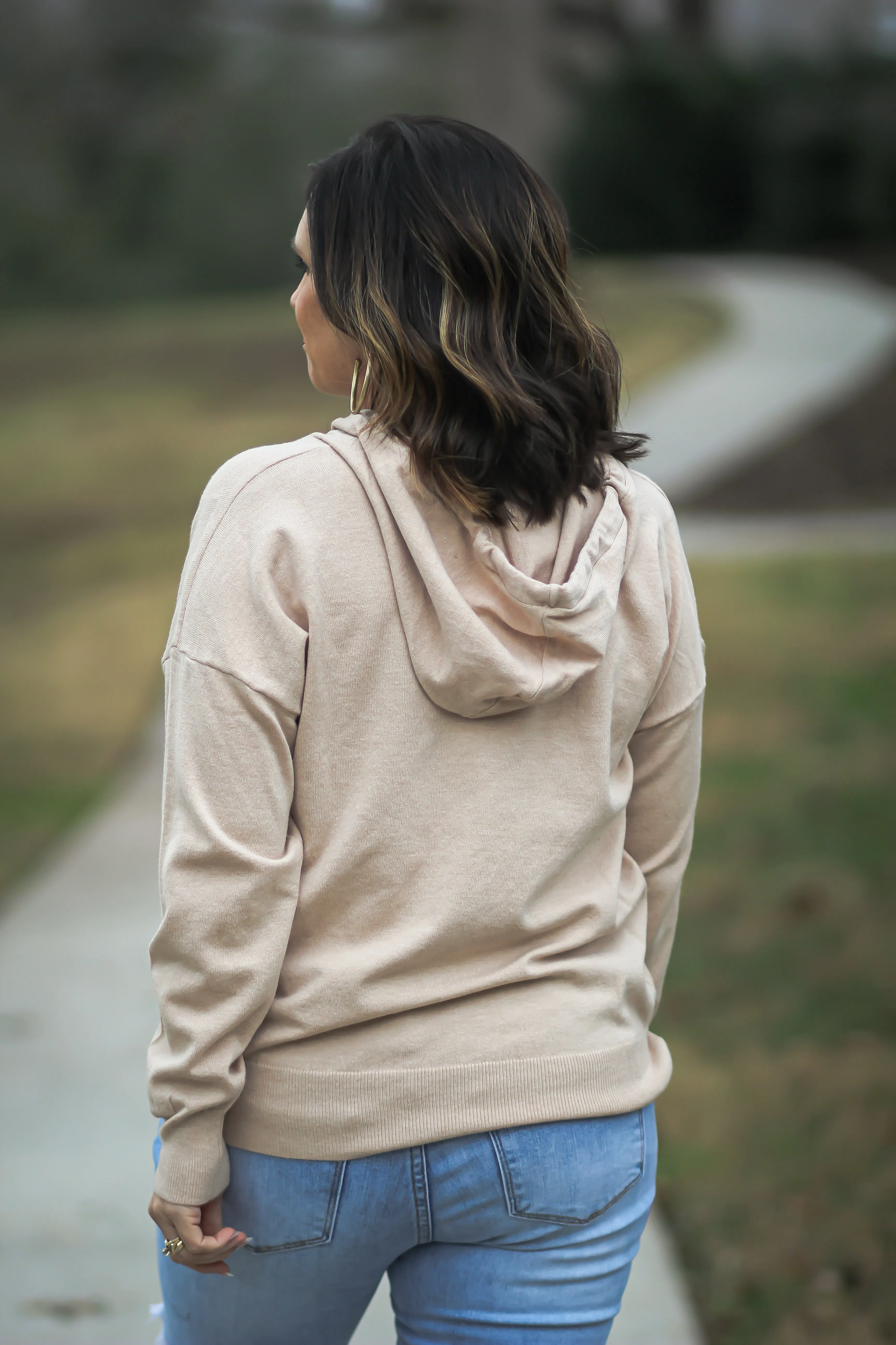 Oatmeal Cozy Hooded Sweater