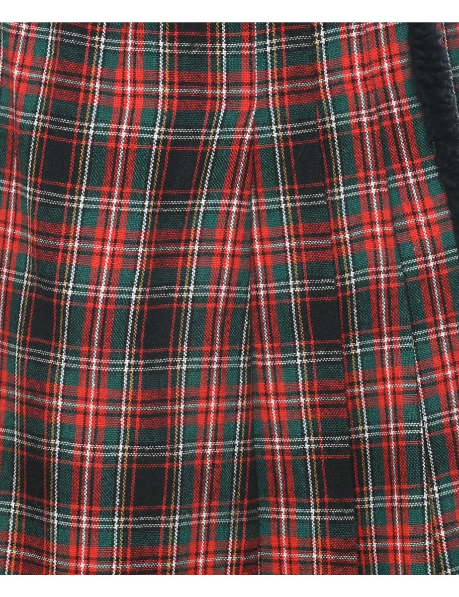 Plaid A-line Skirt - M