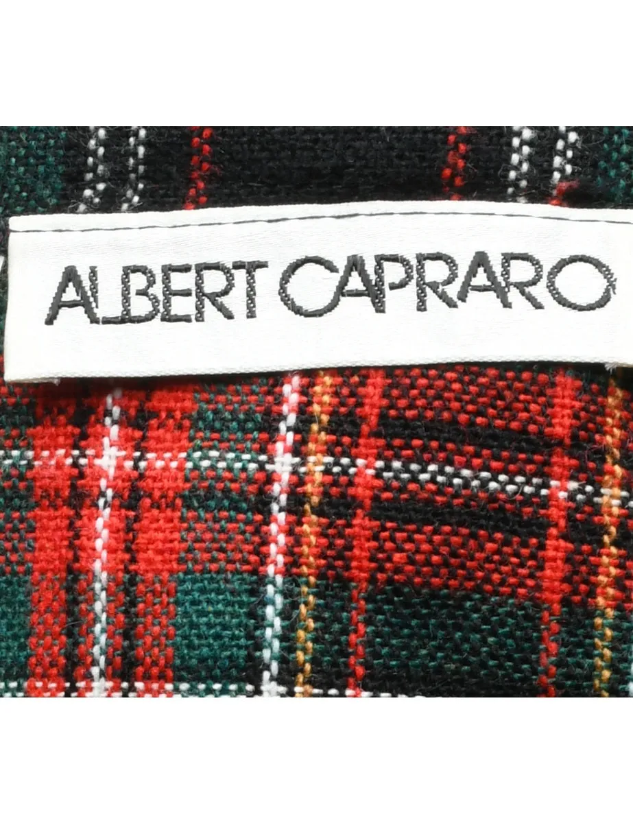 Plaid A-line Skirt - M