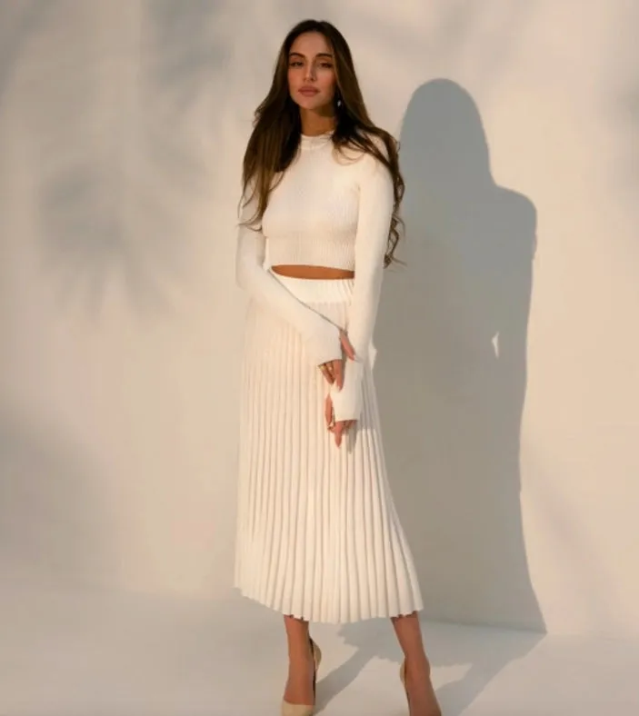 Pleated Midi Skirt