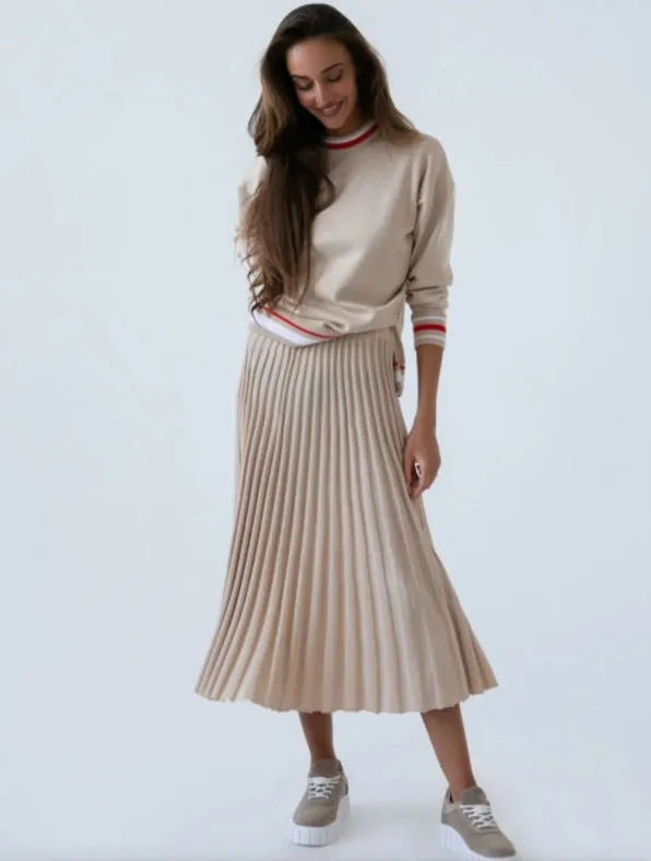 Pleated Midi Skirt