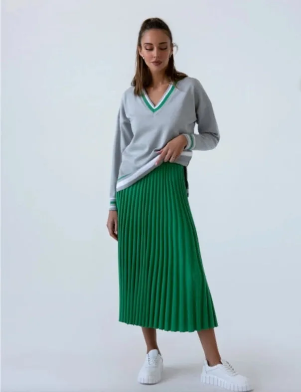 Pleated Midi Skirt