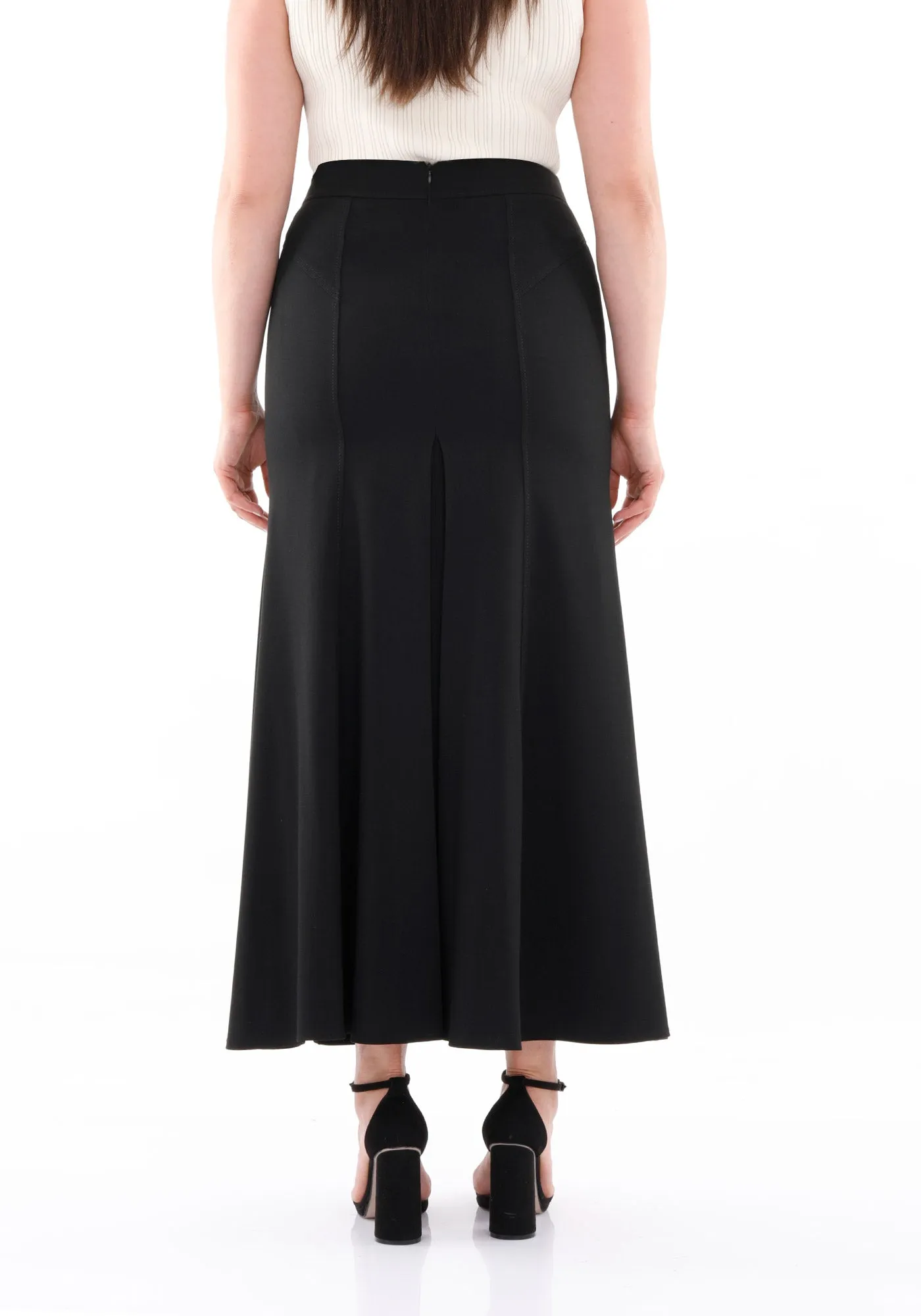Plus Size Oversized Black Maxi Fishtail Skirt