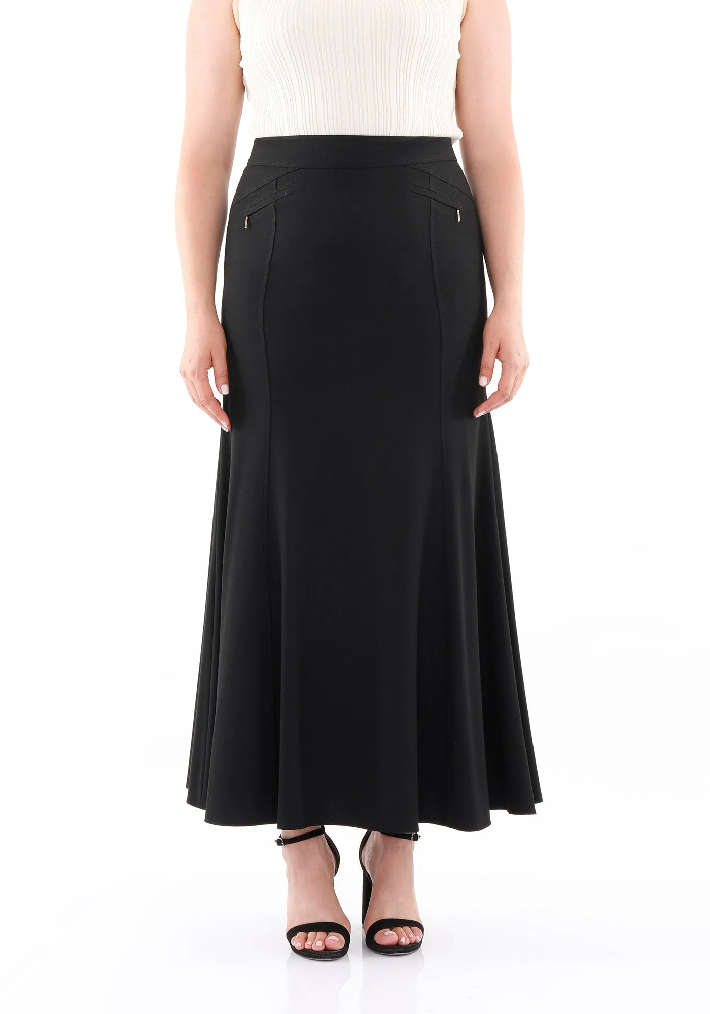 Plus Size Oversized Black Maxi Fishtail Skirt