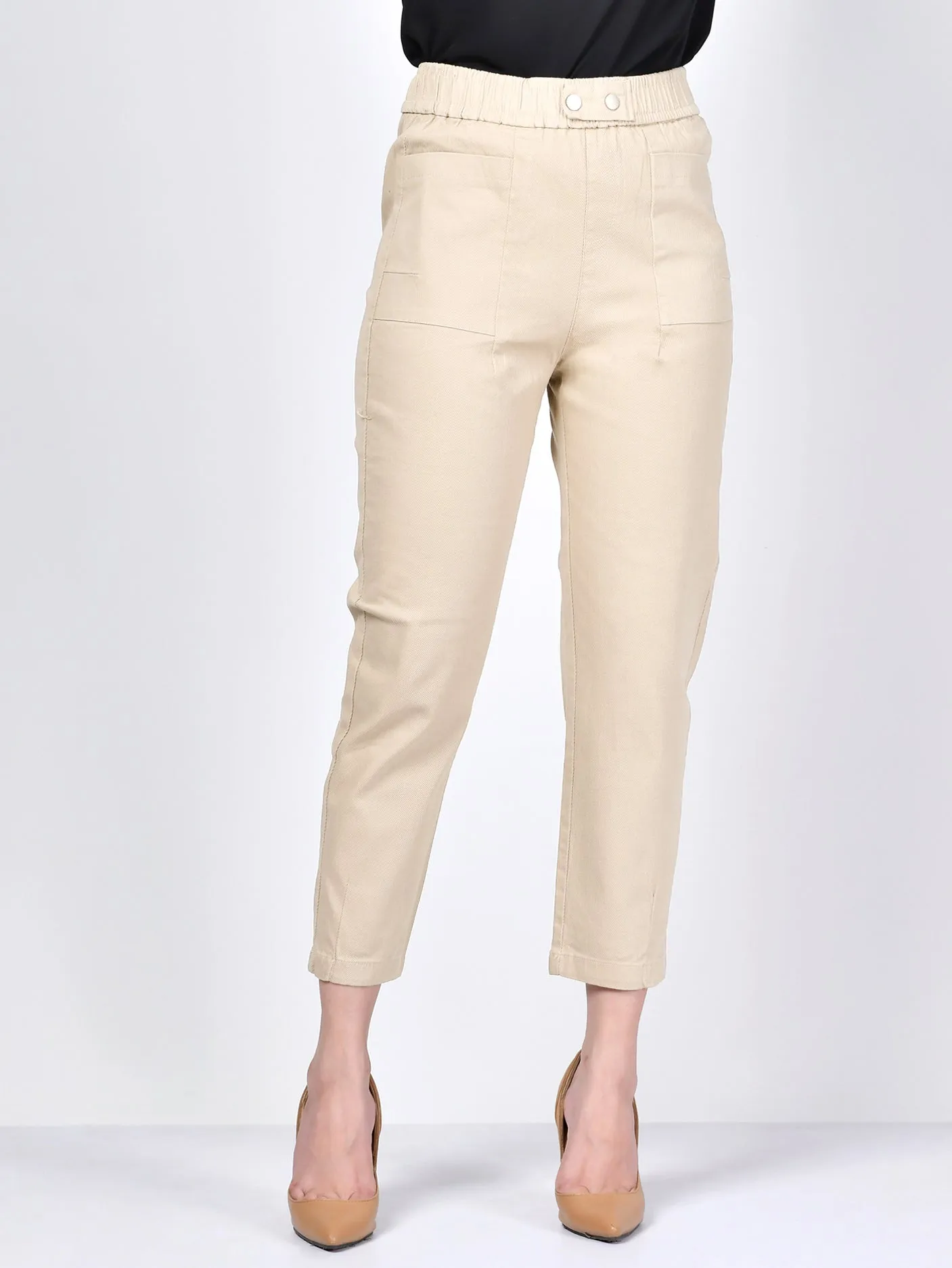 Pocketed Jeans-Beige