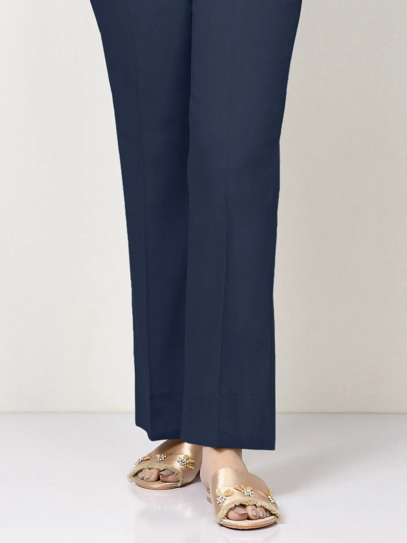 Satin Pants - Navy Blue