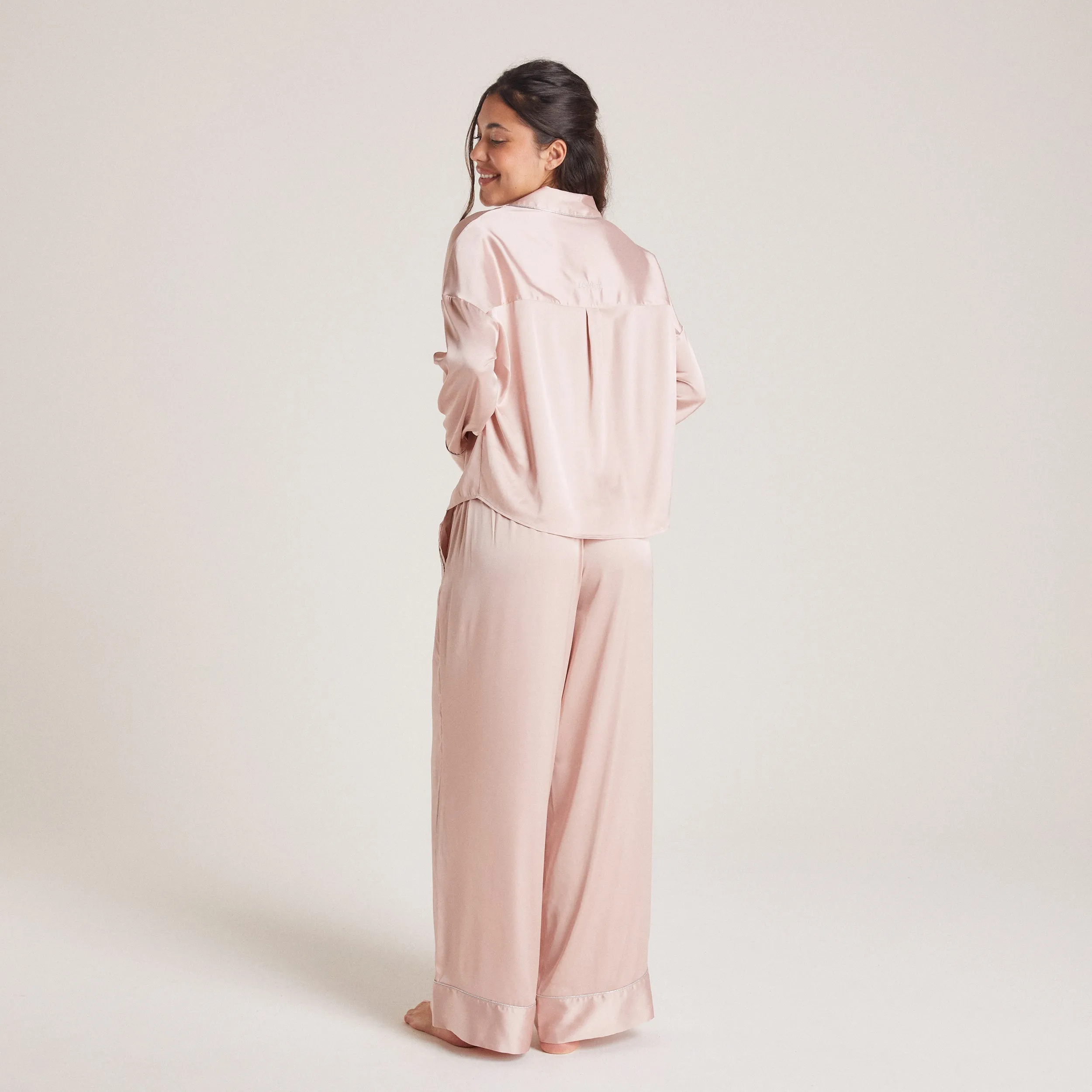 Sparkle Satin Pyjama Bottoms - Blush