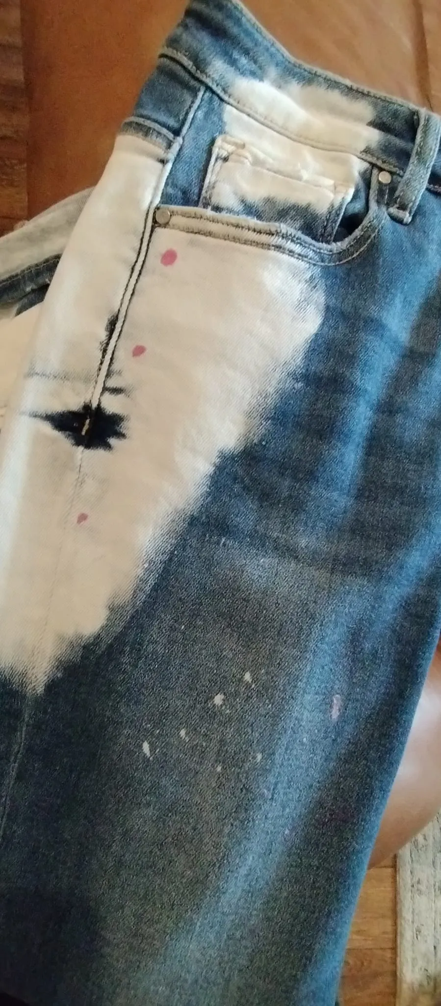 Spot On Risen High Rise Bleached Spot Wash Slim Straight Jean