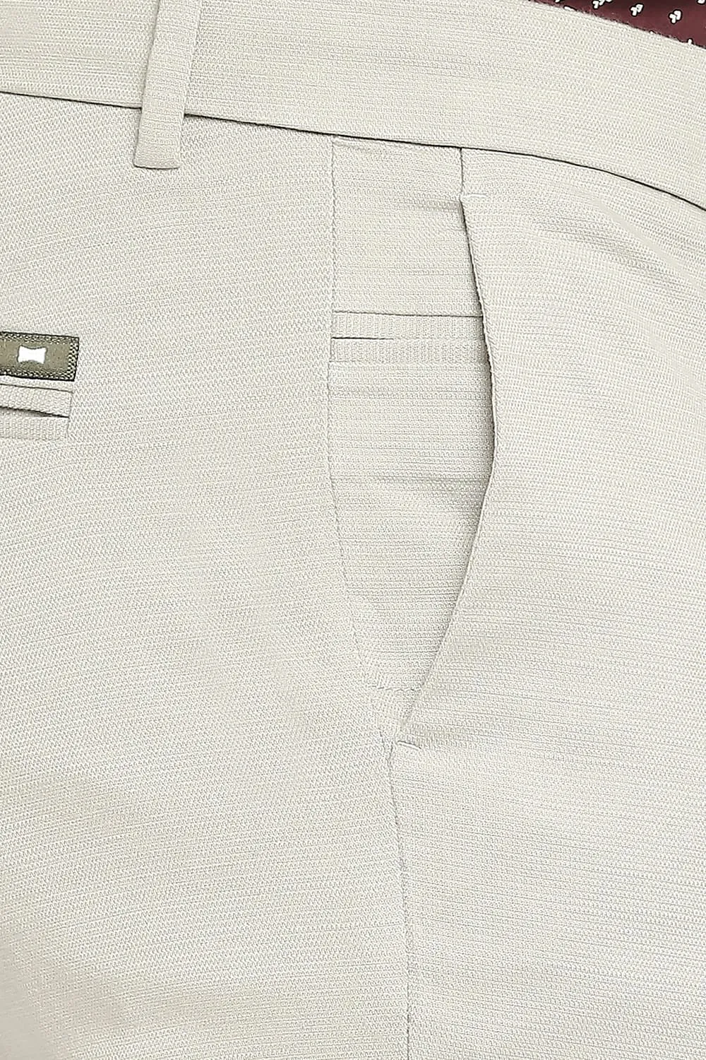 Tapered Fit Cotton Viscose Stretch Dobby Trousers