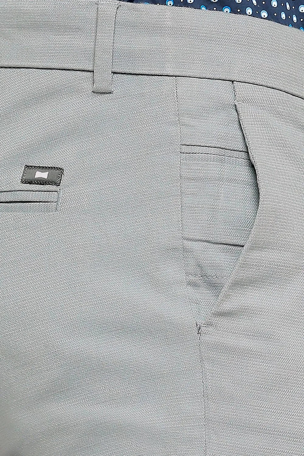 Tapered Fit Cotton Viscose Stretch Dobby Trousers