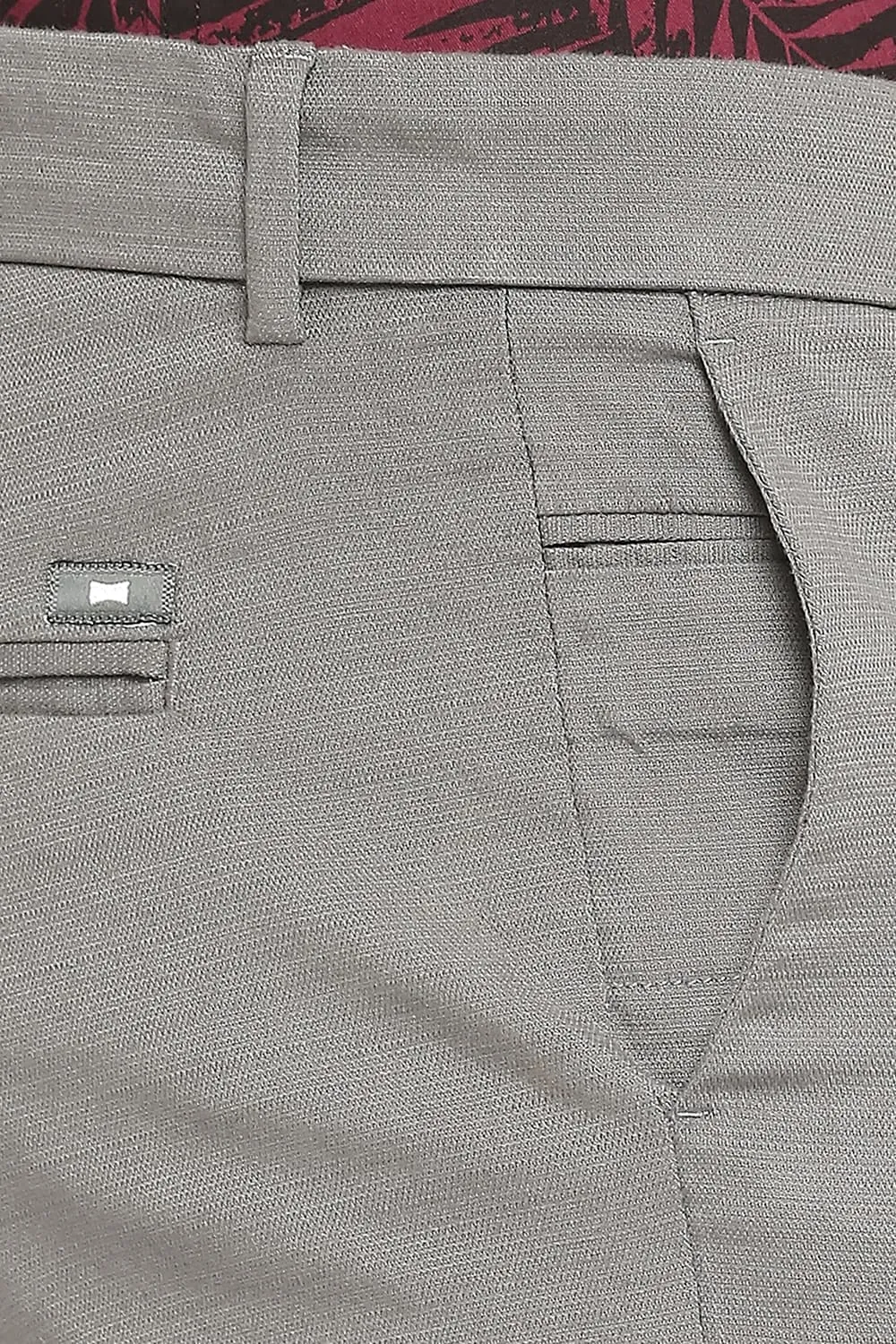 Tapered Fit Cotton Viscose Stretch Dobby Trousers