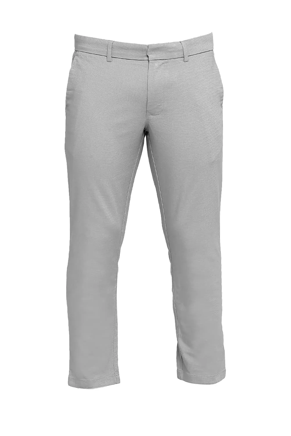 Tapered Fit Cotton Viscose Stretch Dobby Trousers
