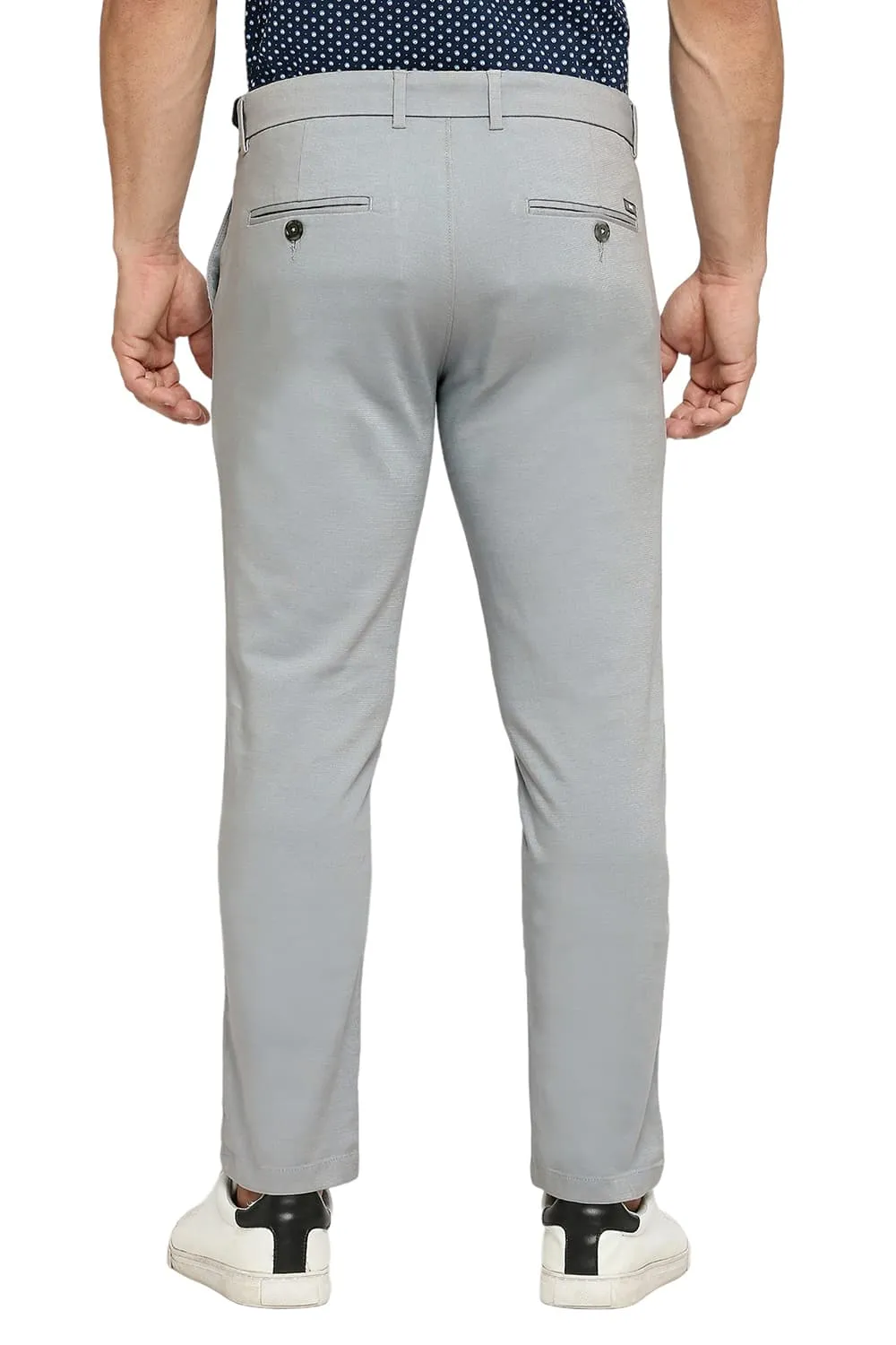 Tapered Fit Cotton Viscose Stretch Dobby Trousers