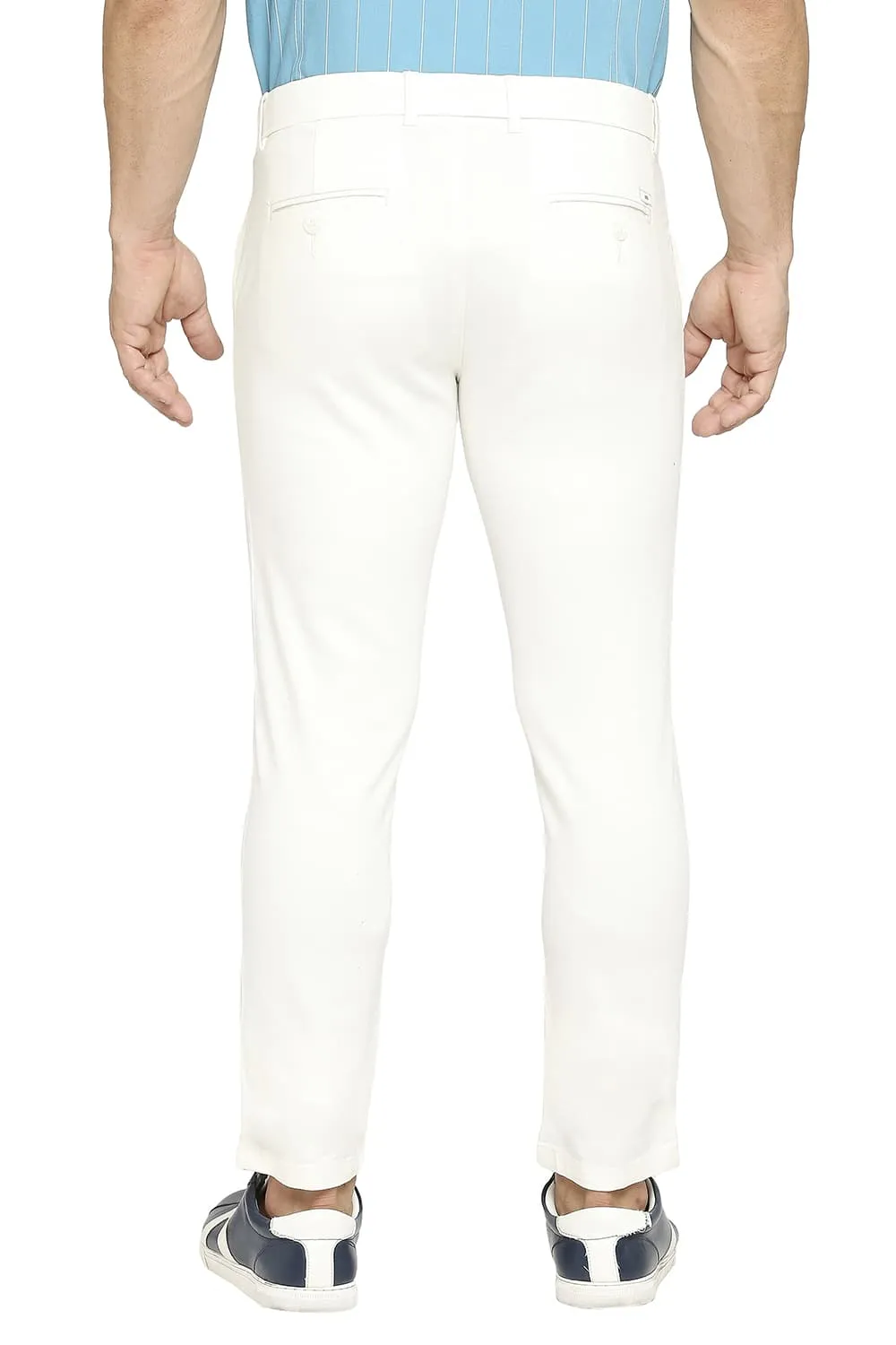 Tapered Fit Cotton Viscose Stretch Dobby Trousers