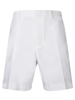 V Detail metal ivory bermuda shorts