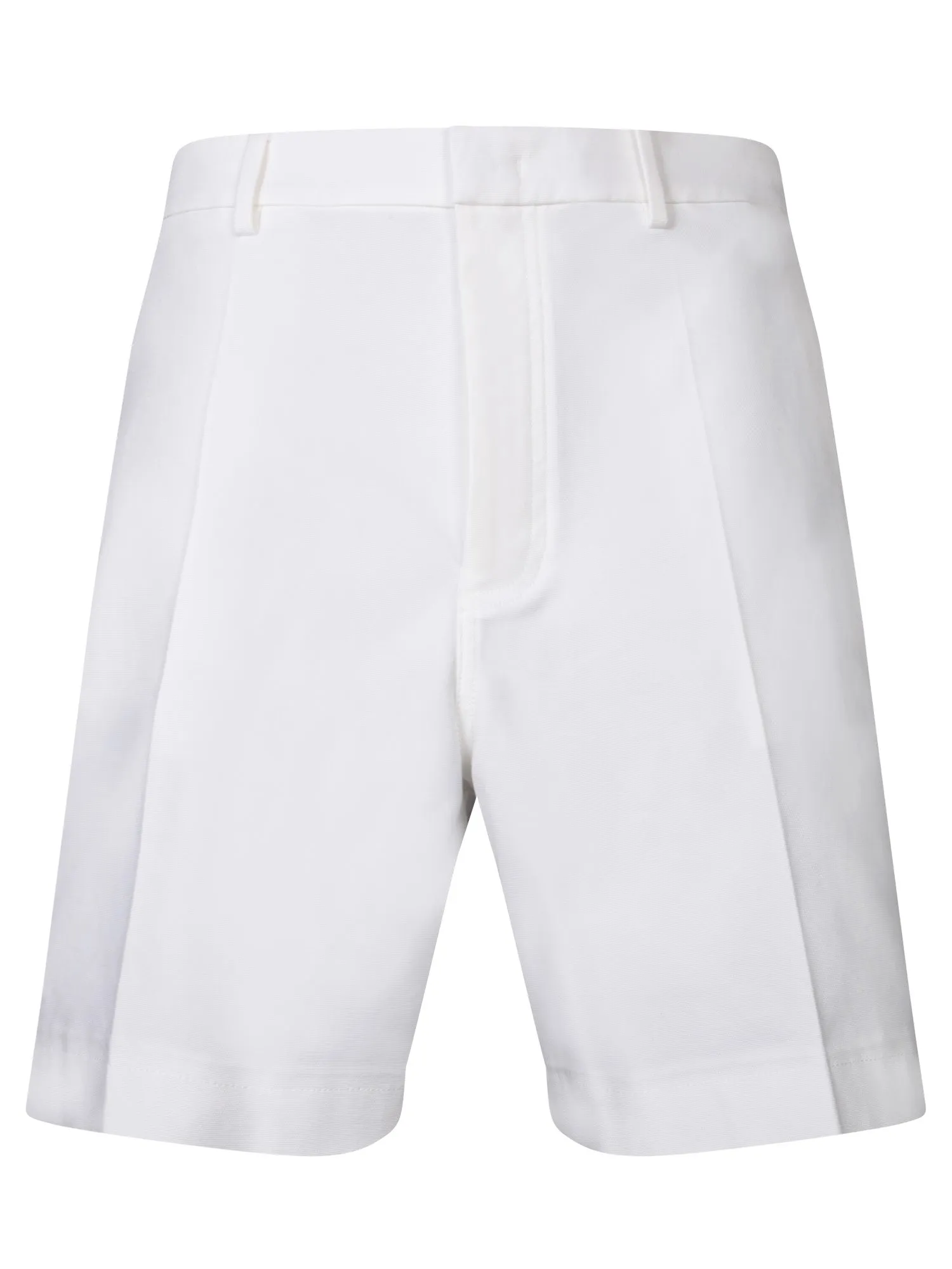 V Detail metal ivory bermuda shorts