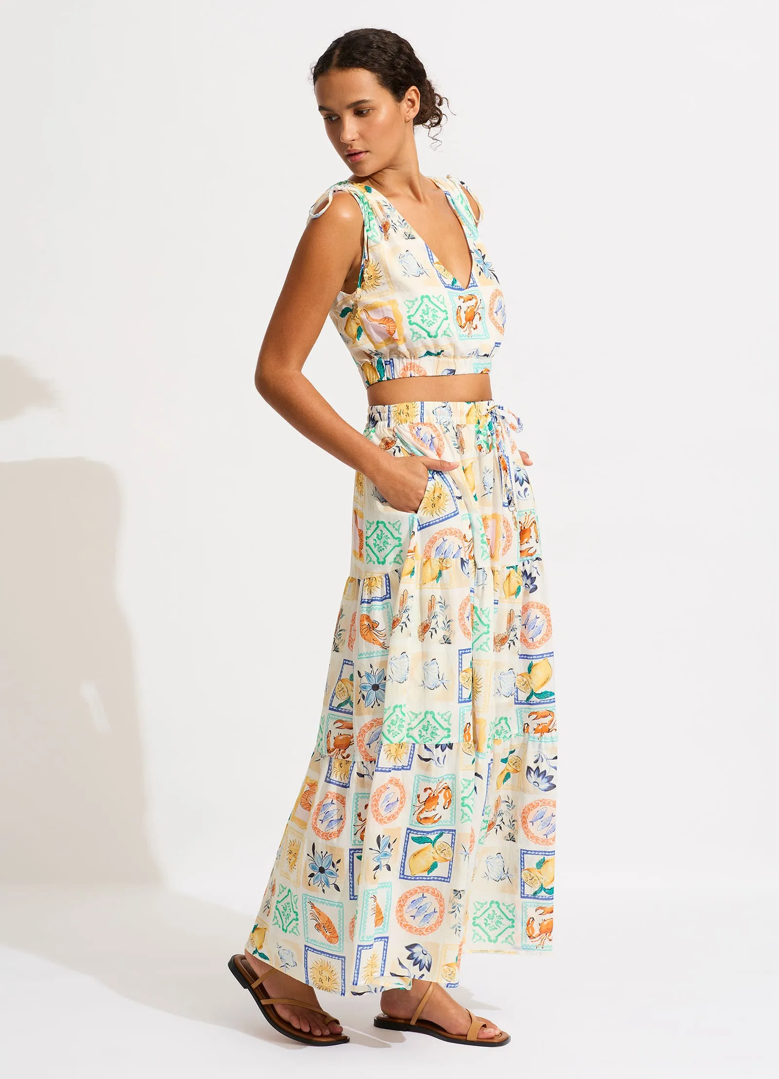Wish You Were Here Maxi Skirt - Atoll Blue