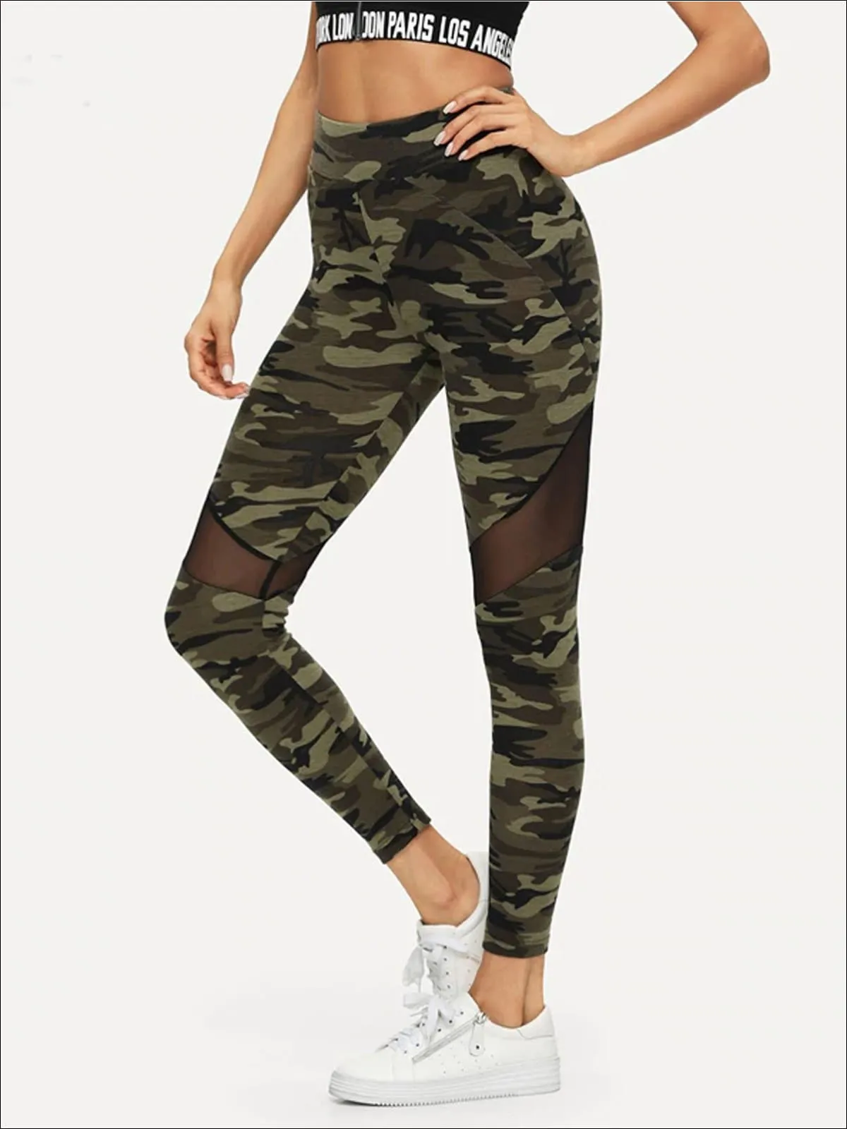 Women's Camouflage Mesh Fashion Athleisure Leggings