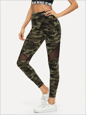 Women's Camouflage Mesh Fashion Athleisure Leggings