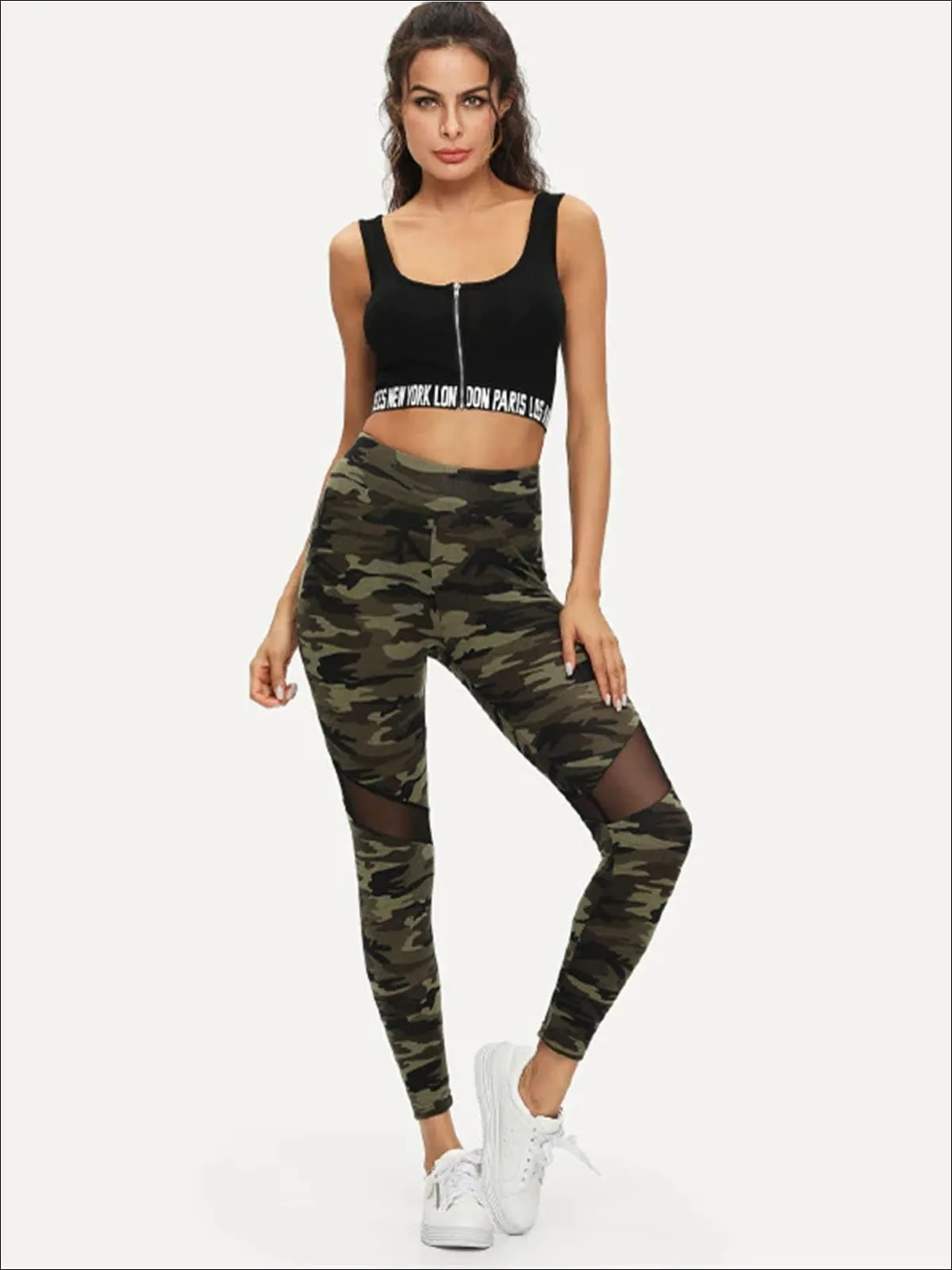 Women's Camouflage Mesh Fashion Athleisure Leggings