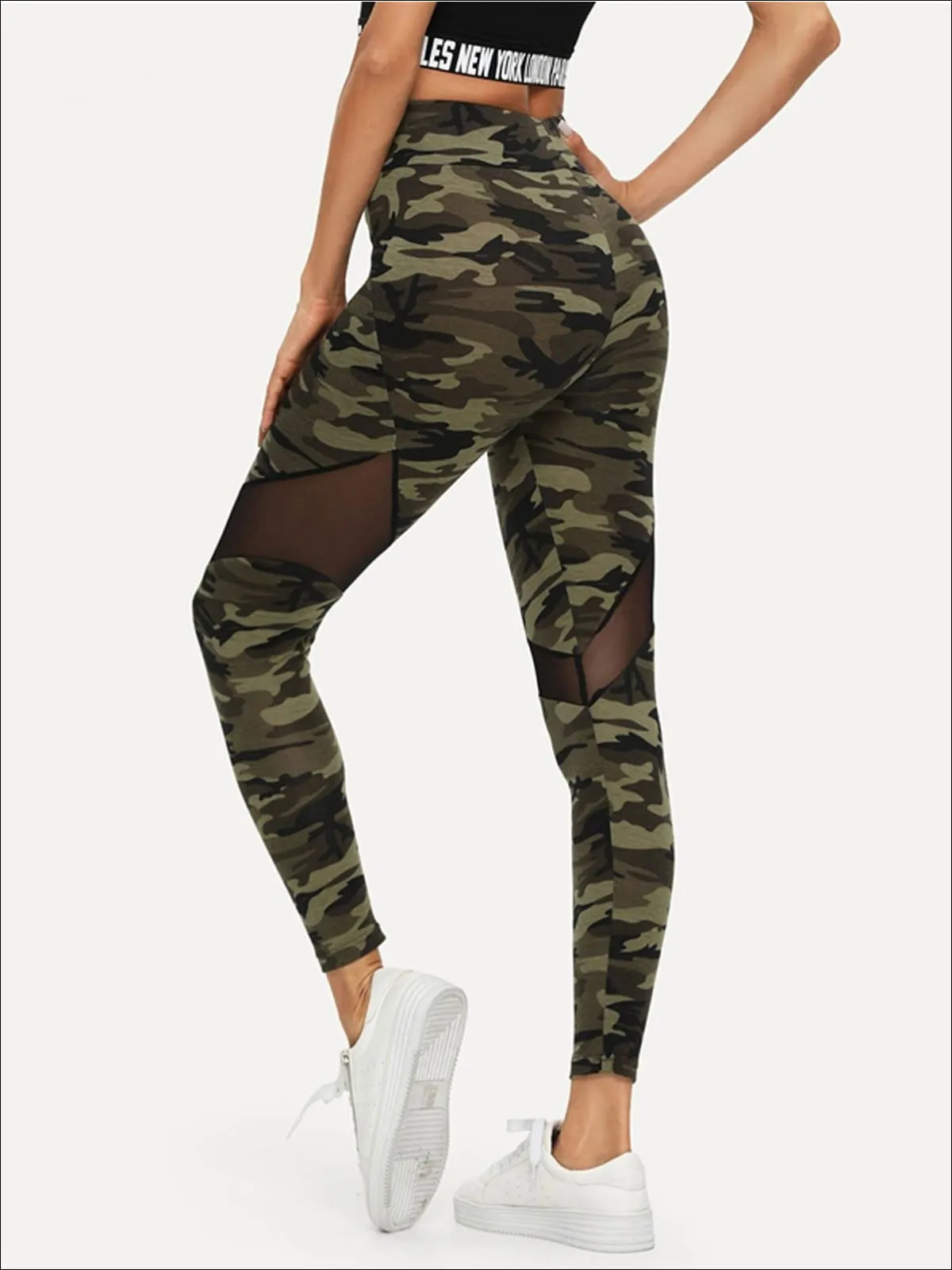 Women's Camouflage Mesh Fashion Athleisure Leggings