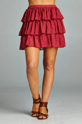 Women's Printed Stars Tiered Skirt