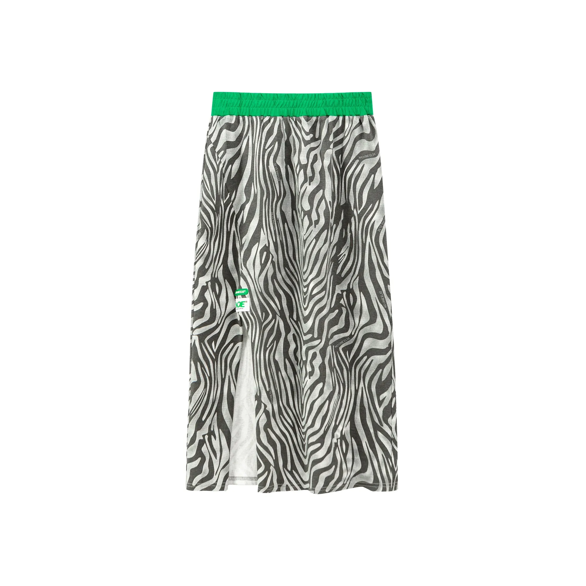 Zebra Side Slit Midi Skirt
